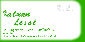 kalman lessl business card
